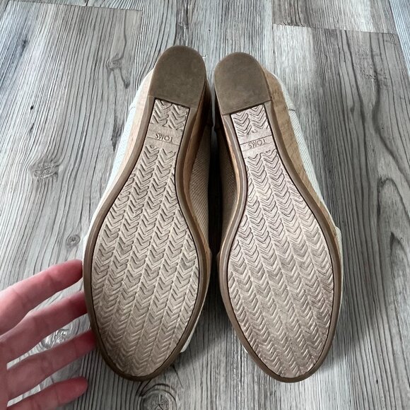 Toms Stella Peep Toe Cork Wedge Sandals, Size 10 - Picture 6 of 8